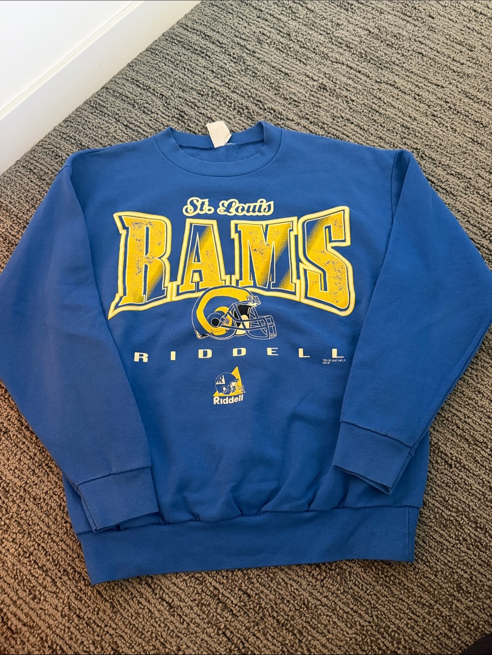 Riddell St. Louis Rams Vintage Blue Crewneck Sweatshirt